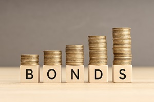 bonds spelled out in blocks